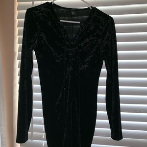 Velvet, lace up dress